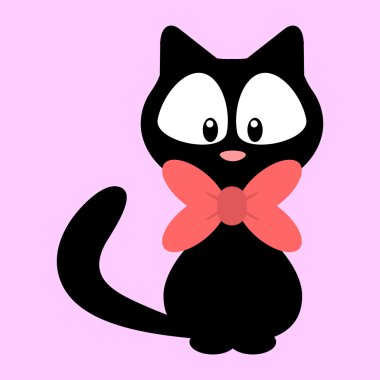 yay ile sevimli siyah kedi