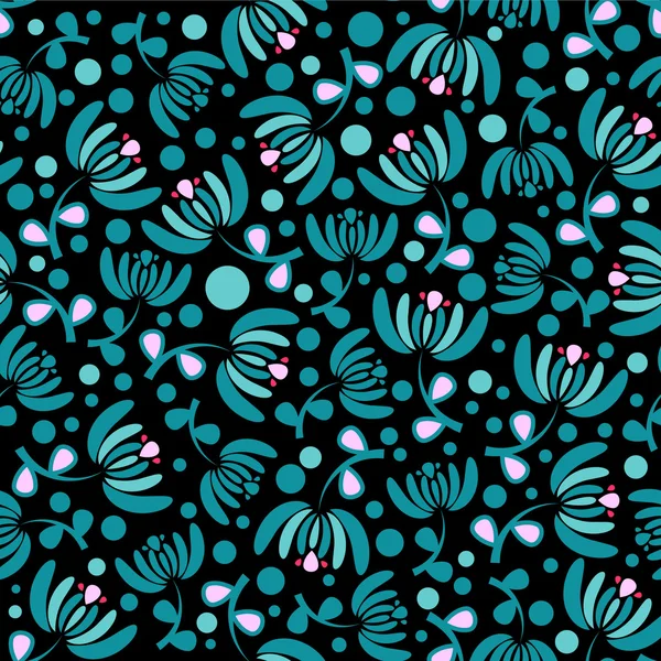 Motif sans couture avec des fleurs mignonnes — Image vectorielle