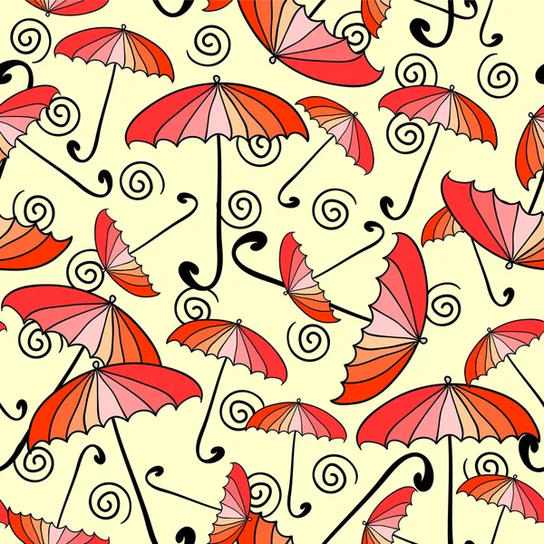 Cute seamless pattern with umbrellas — Stock Vector