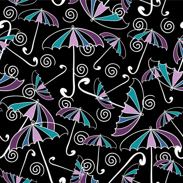 Mignon motif sans couture avec des parapluies — Image vectorielle