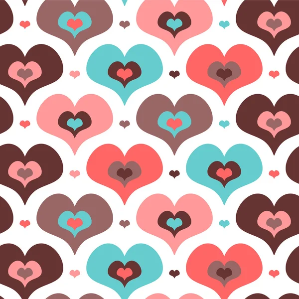 Seamless pattern with cute hearts — Stock Vector