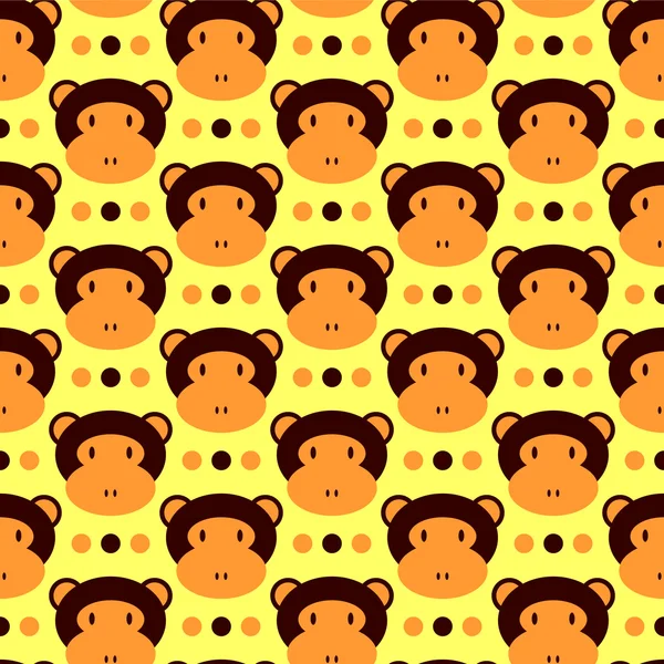 Seamless pattern with cute monkeys — Stock Vector