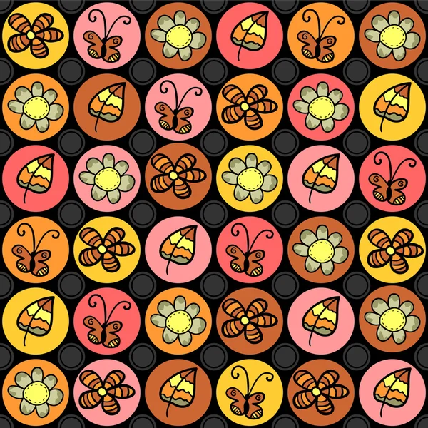 かわいいカラフルな花柄シームレス — ストックベクタ