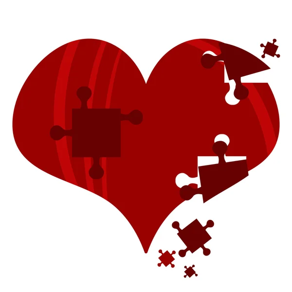 Herz Puzzle romantische Illustration — Stockvektor