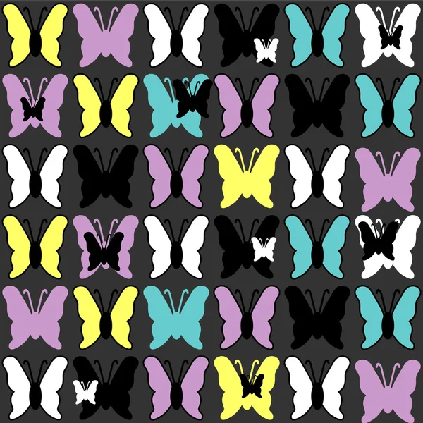 Beautiful seamless pattern with butterflies — Stock Vector