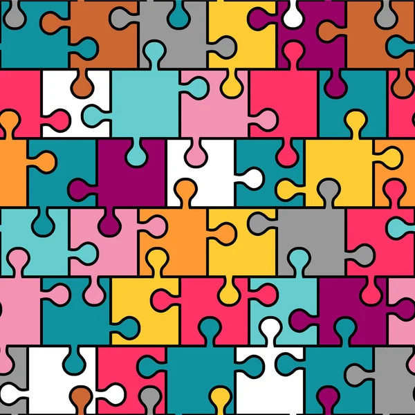 Colorful puzzle seamless pattern — Stock Vector