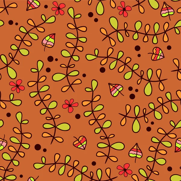 Mignon motif enfantin sans couture avec des éléments floraux — Image vectorielle