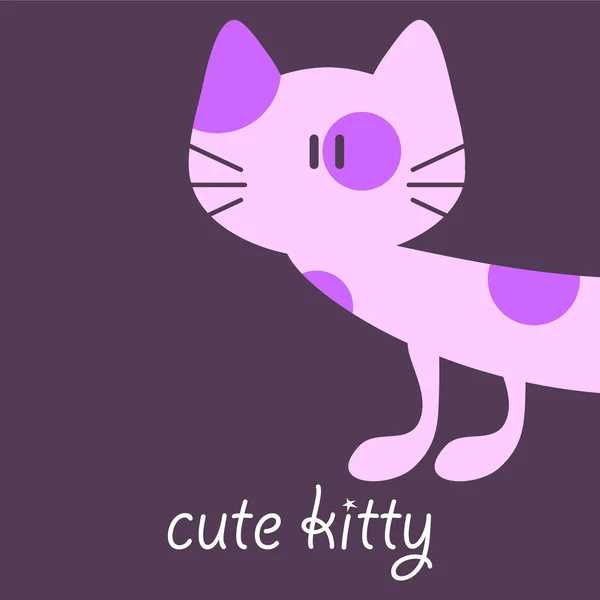 Carte avec mignon petit chaton — Image vectorielle