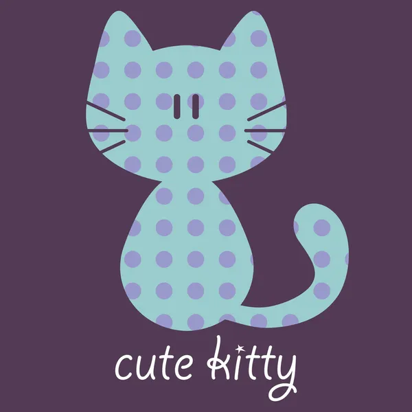 Tarjeta con gatito lindo — Vector de stock