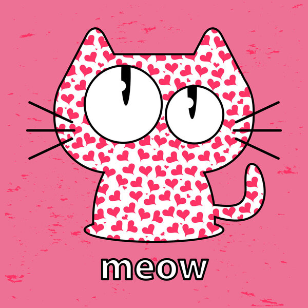 Cute kitty seamless texture illustration