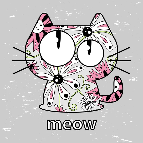 Lindo gatito sin costura textura ilustración — Vector de stock