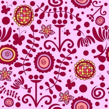 Sevimli çiçek seamless modeli