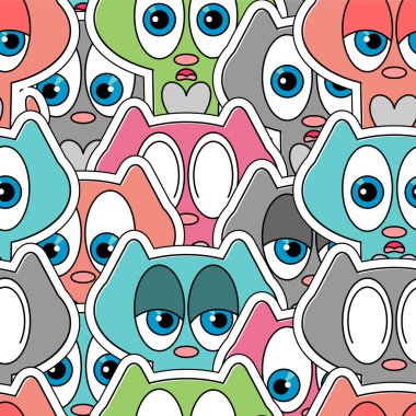 Seamless pattern with cute kittens clipart