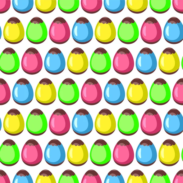 Modèle sans couture de Pâques avec des œufs colorés — Image vectorielle