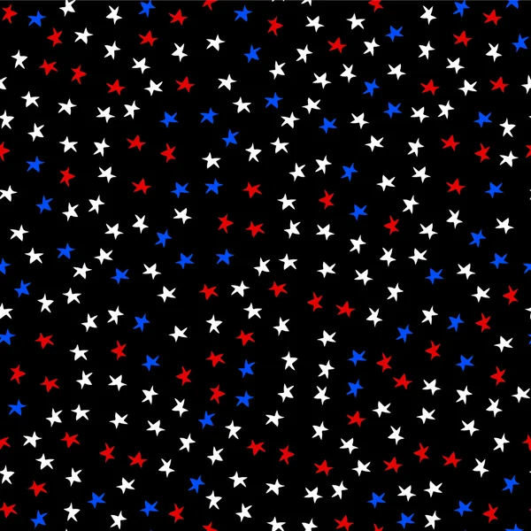 Nahtloses Muster mit kleinen bunten Sternen — Stockvektor
