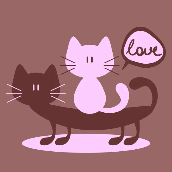 Deux chats mignons — Image vectorielle