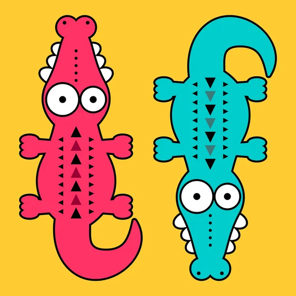 Funny crocodiles — Stock Vector