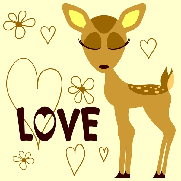 可爱的小鹿 — 图库矢量图片
