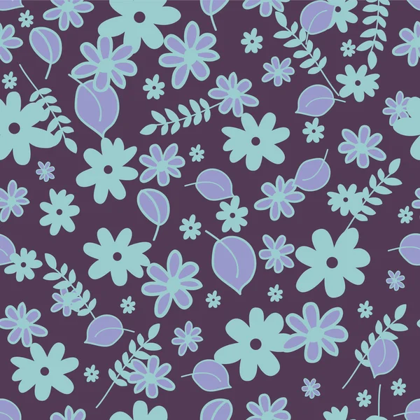 꽃 요소와 귀여운 원활한 패턴 — 스톡 벡터