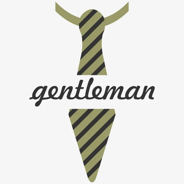 Gentleman's card with striped tie male fashion — Stock Vector