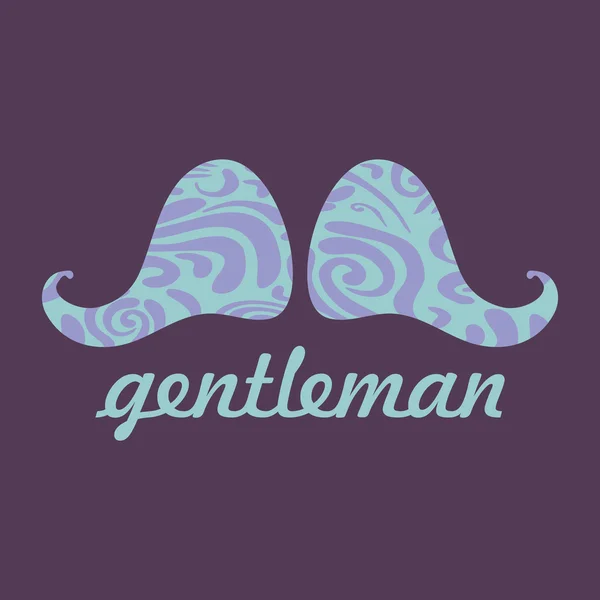 Tarjeta de caballero con bigote moda masculina — Vector de stock
