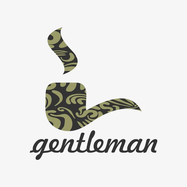 Carte de gentleman avec pipe mode masculine — Image vectorielle