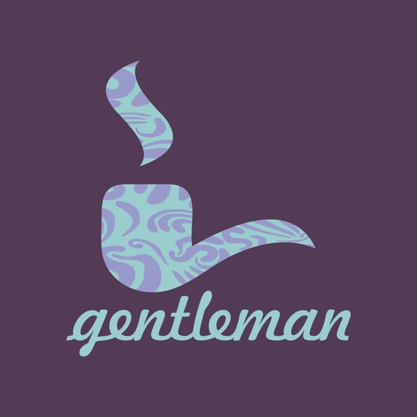 Carte de gentleman avec pipe mode masculine — Image vectorielle