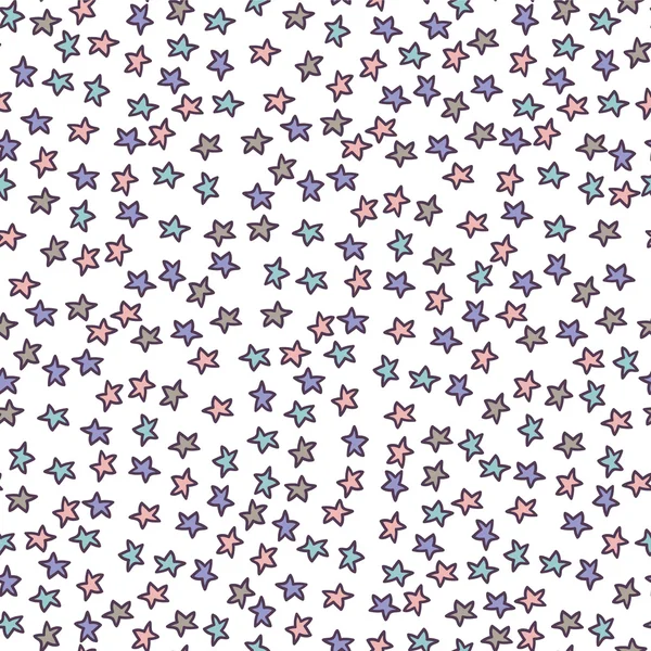 Nahtloses Muster mit kleinen bunten Sternen — Stockvektor