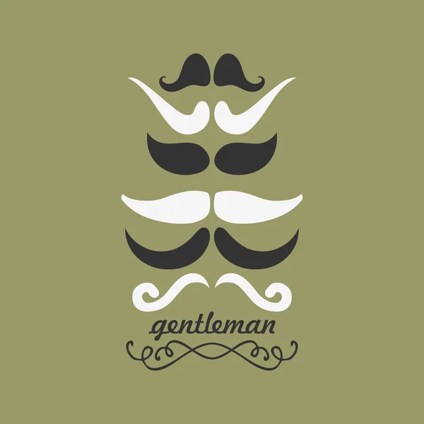 Gentleman's kártya bajusz — Stock Vector