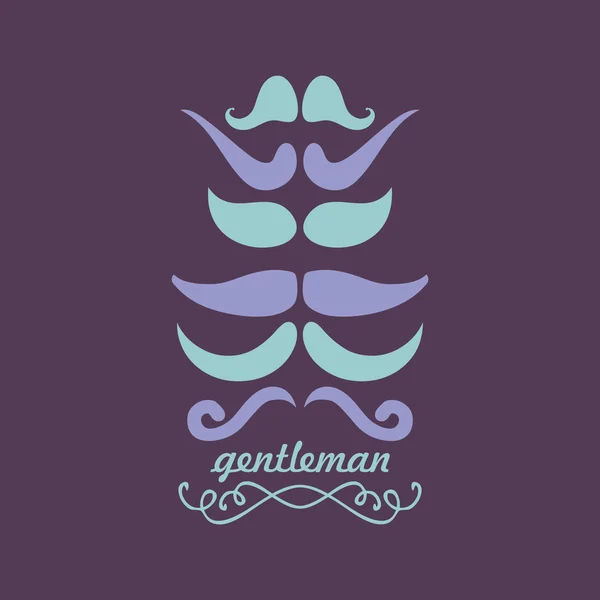 Gentleman's card with mustache — Stock Vector