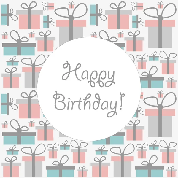 シームレス パターンを持つかわいい誕生日カード — ストックベクタ