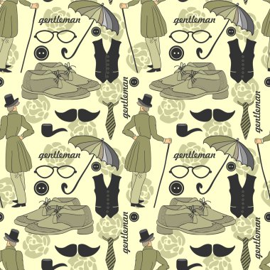 Dandy stil güzel vintage seamless modeli