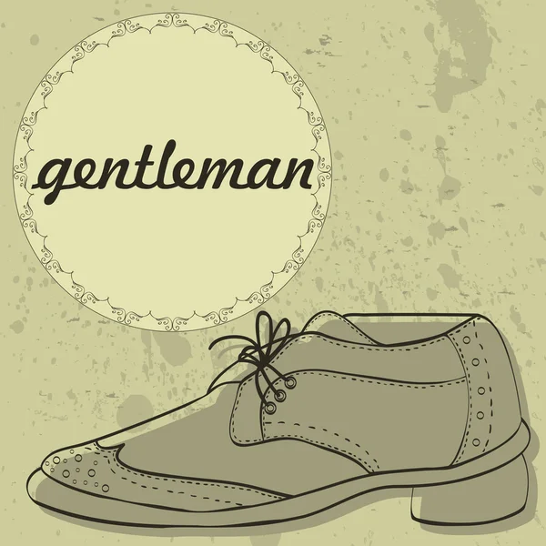 Gentleman's shoes vintage card design — Stock Vector