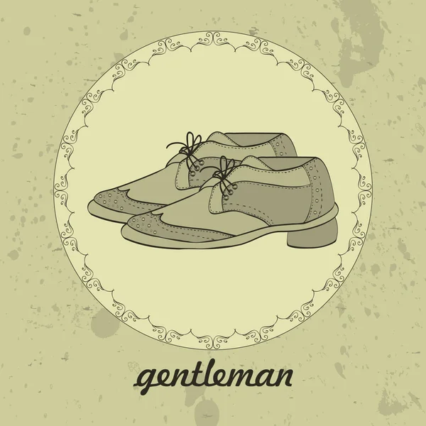 Gentleman's buty vintage karta projekt — Wektor stockowy