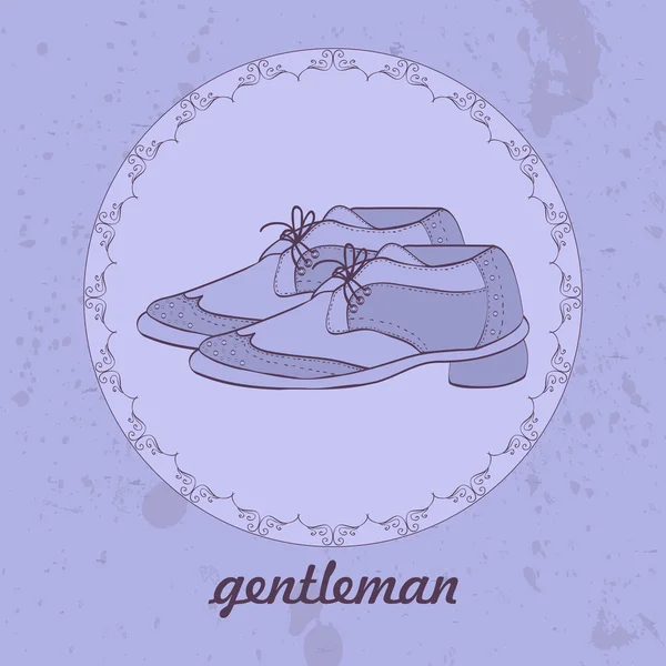 Scarpe da gentiluomo design vintage card — Vettoriale Stock