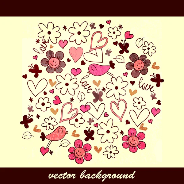 Cute hand drawn background design — Stock Vector