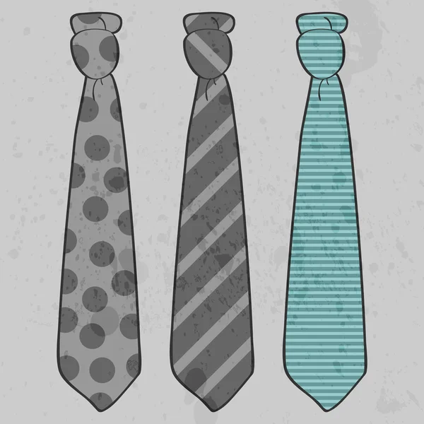 Stile maschile tre belle cravatte — Vettoriale Stock