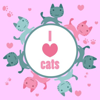 şirin kart şablonu ile yavru kedi