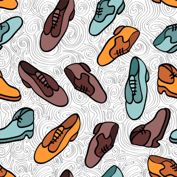 Seamless pattern with male shoes — Stock Vector