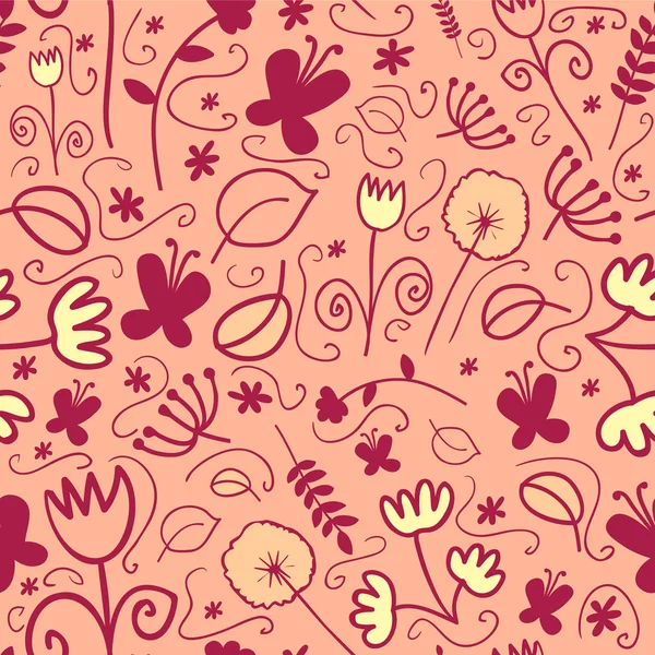 Nahtloses Muster mit schönen Blumen — Stockvektor