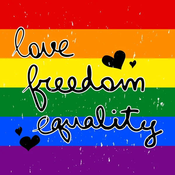 LGBT card design love freedom equaltiy — Stock Vector