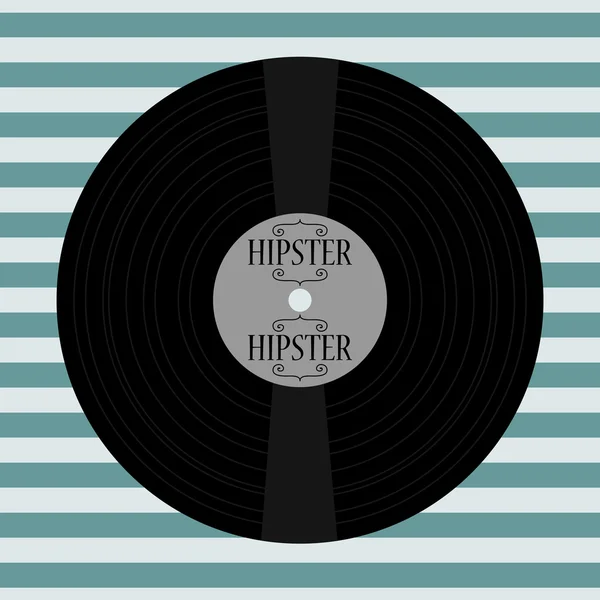 Hipster kaart met vinyl record — Stockvector