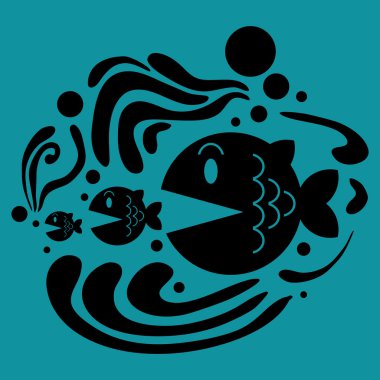 Üç komik balık gösterimi