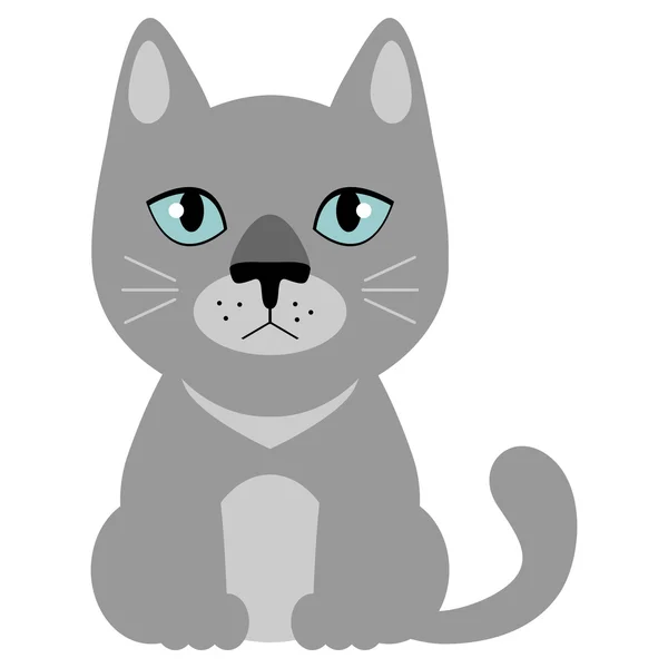 Ilustración de lindo gatito gris — Archivo Imágenes Vectoriales