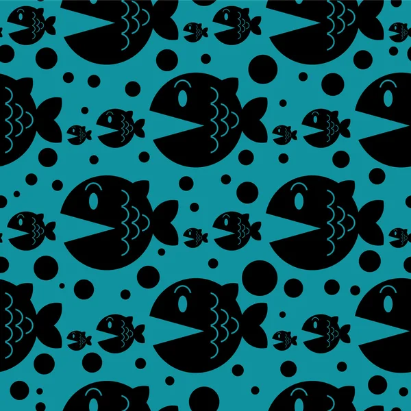 Seamless pattern with funny fish — Stock Vector