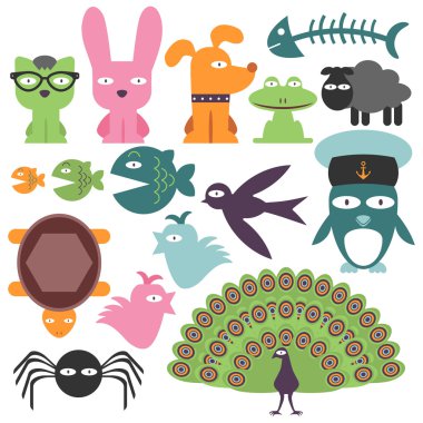 sevimli komik hayvanlar kümesi