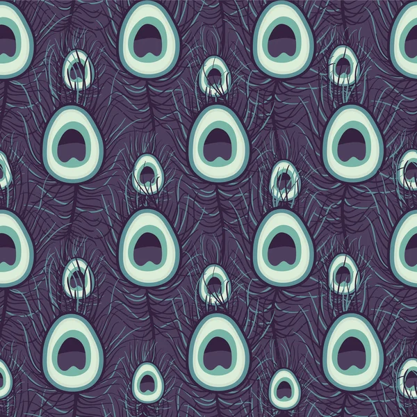 Plumes de paon motif décoratif sans couture — Image vectorielle