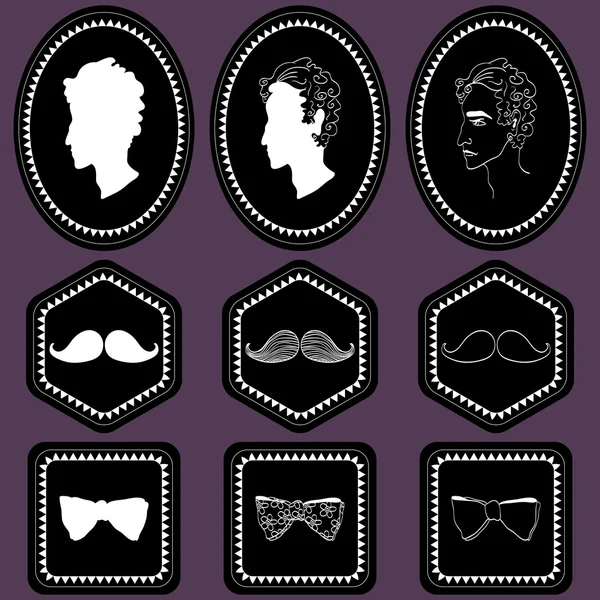 Set of various labels for gentlemen — Stock Vector