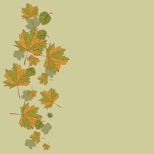 Modèle de fond avec feuilles tombantes — Image vectorielle