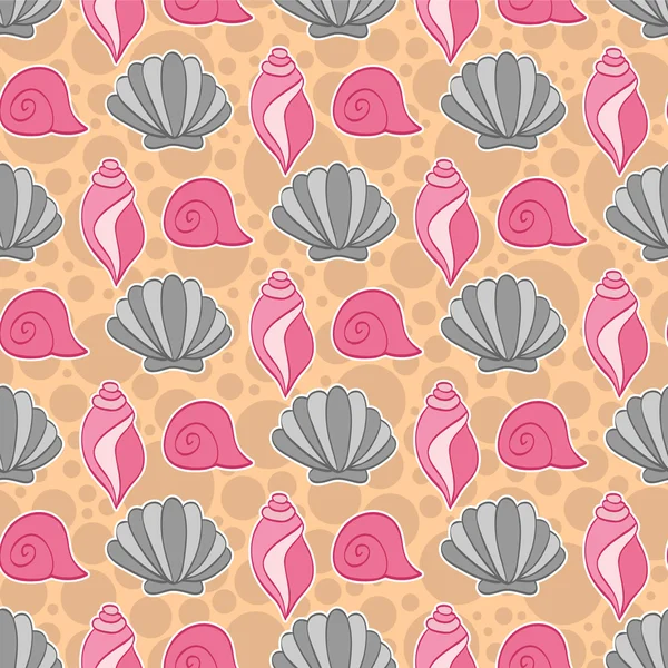 Cute seamless pattern with shells — Stock Vector